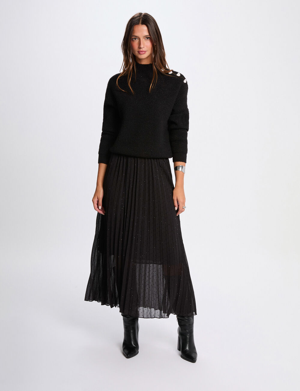 Lange rok met strass zwart vrouw