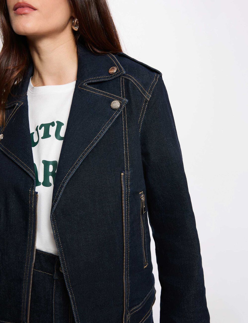 Veste jean oversize bleu femme