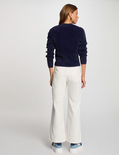 Vest met lange mouwen marineblauw vrouw