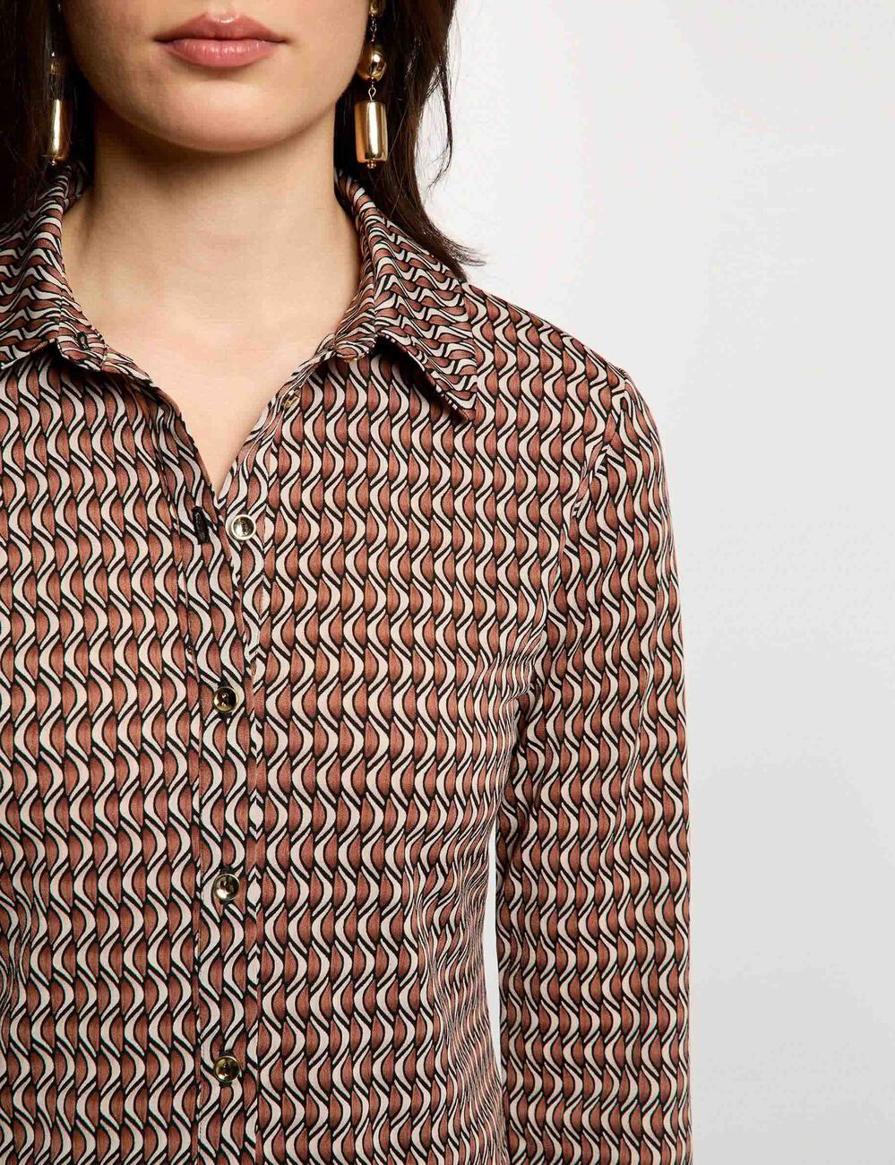 T-shirt met kraag meerkleurig vrouw