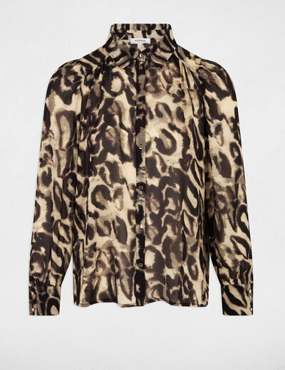 Bedrukte voile blouse meerkleurig vrouw