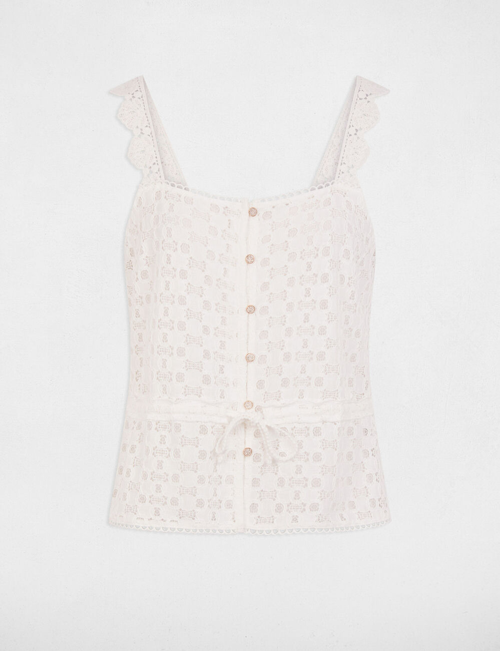 Mouwloze top helder wit vrouw