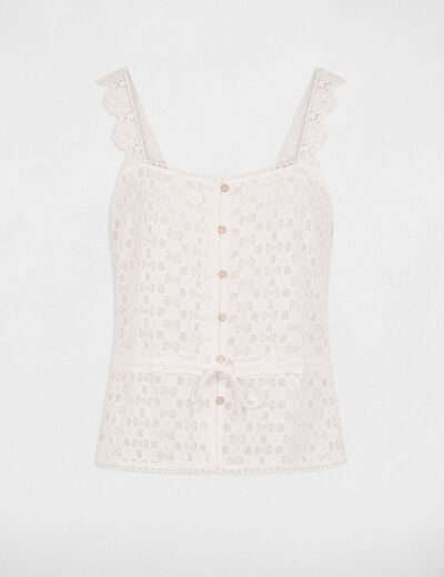 D&eacute;bardeur sans manches blanc femme