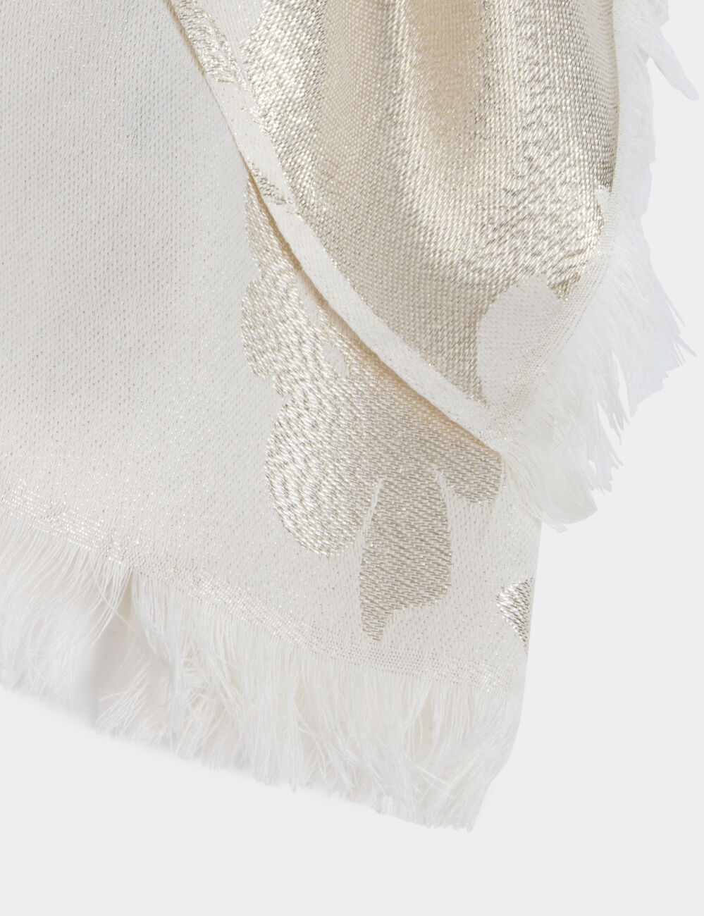 Foulard fils m&eacute;tallis&eacute;s ivoire femme