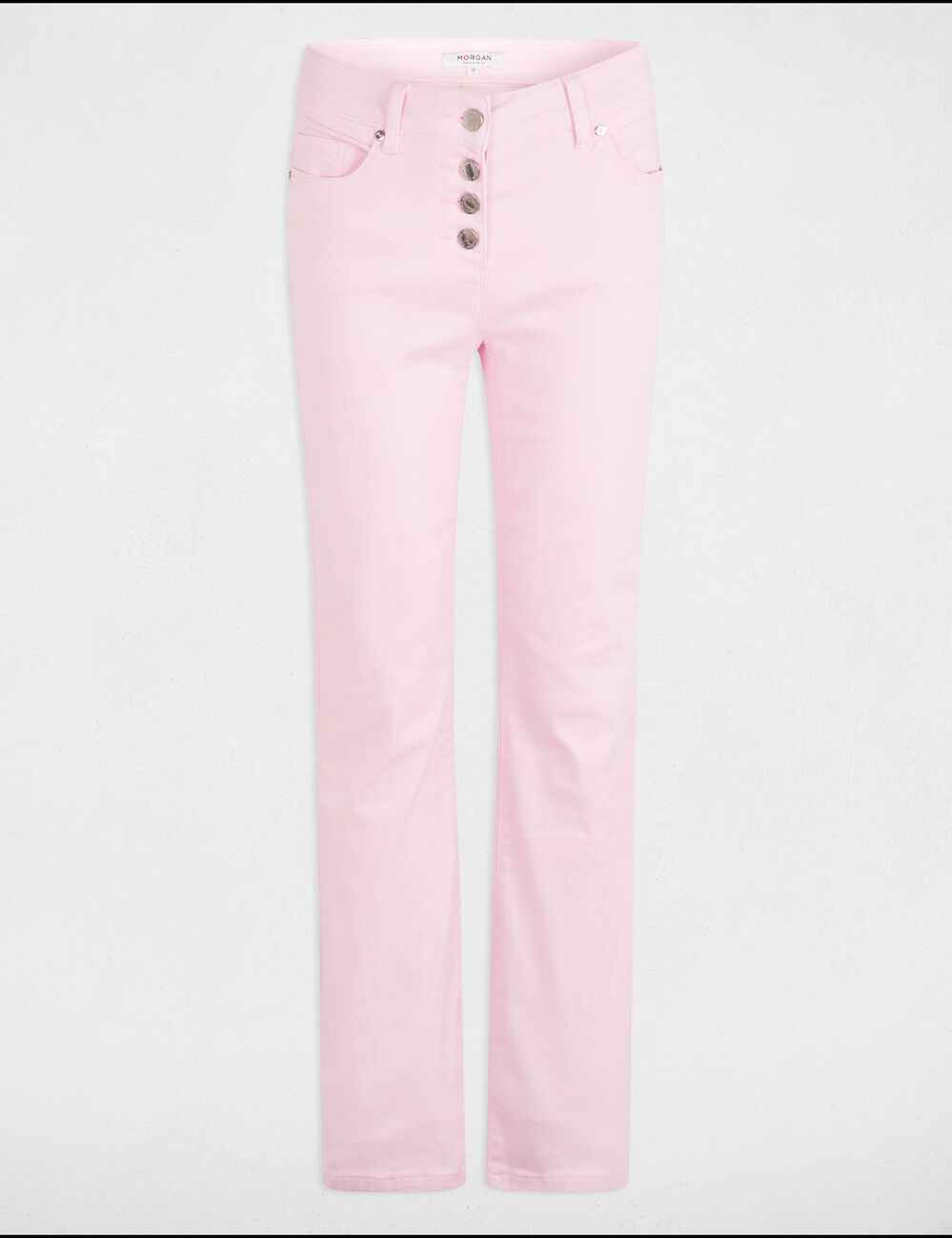 Bootcut broek met knoopsluiting pastelroze vrouw