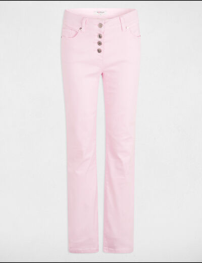 Pantalon bootcut boutonné rose pastel femme
