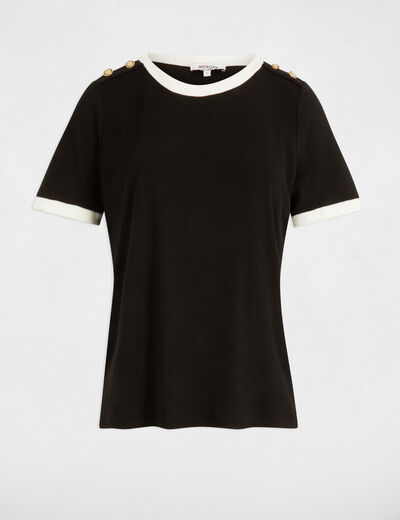 T-shirt manches courtes noir femme
