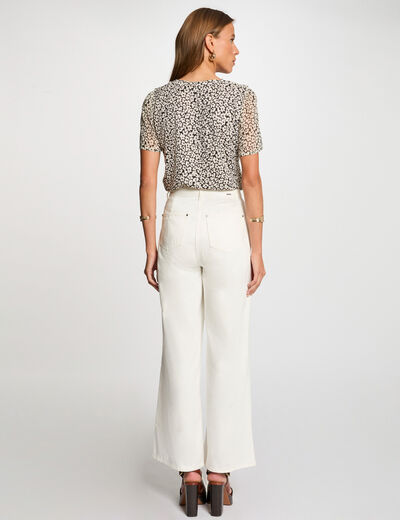 Blouse met korte mouwen helder wit vrouw