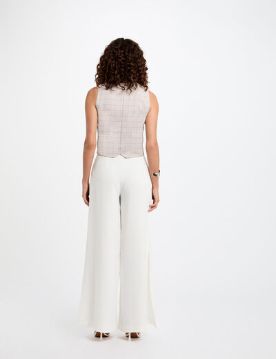 Mouwloos gilet met ruitprint meerkleurig vrouw