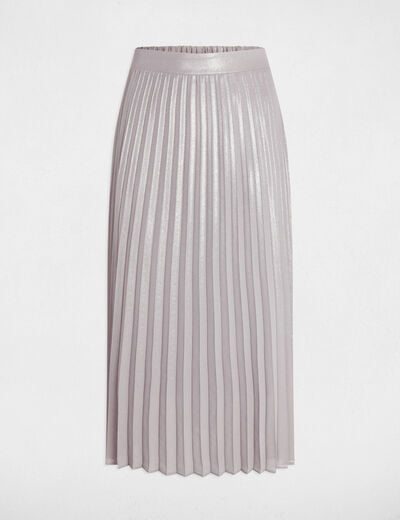 Geplooide lange rok couleur argent vrouw