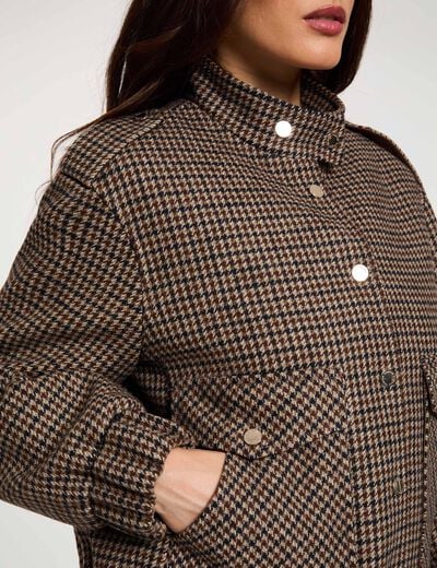 Tweed jas met mao-kraag meerkleurig vrouw