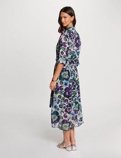 Chemise droite imprimée multicolore femme