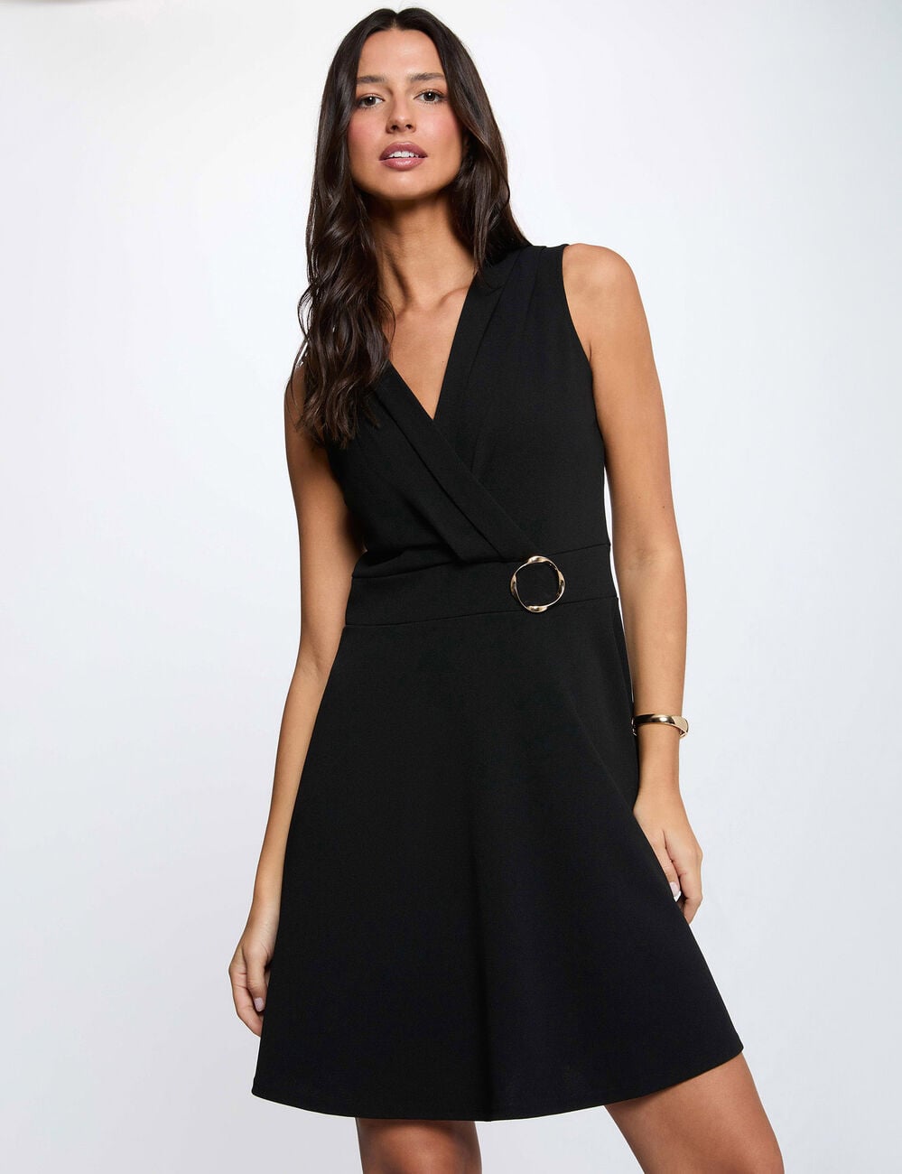 Robe courte cache coeur noir femme