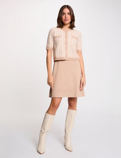 Robe courte 2-en-1 taupe femme