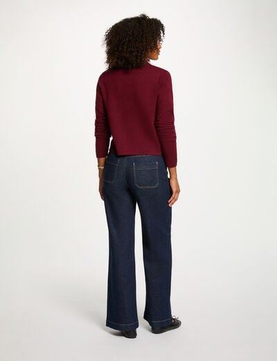 Gilet manches longues bordeaux femme