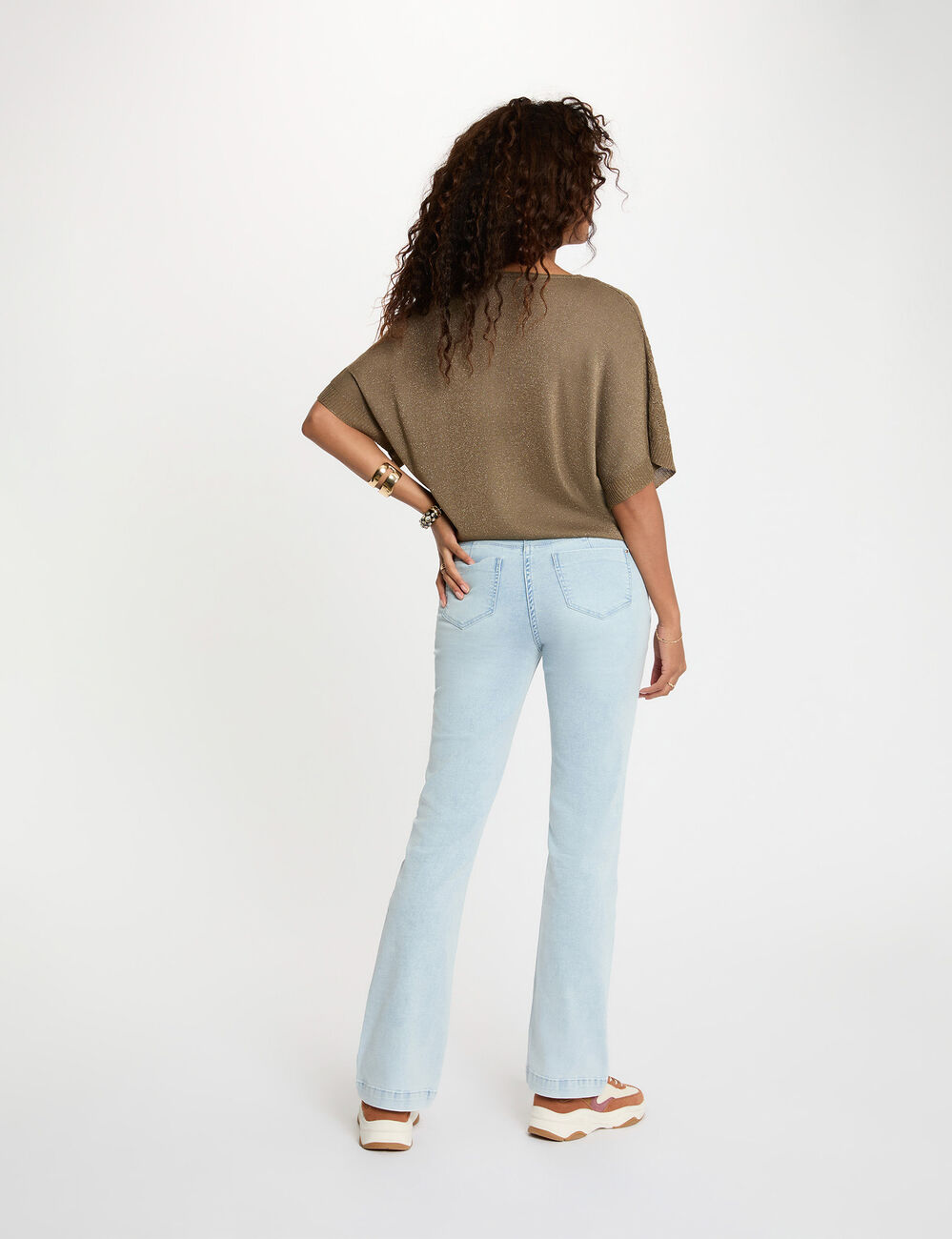 Oversized V-hals trui brons vrouw