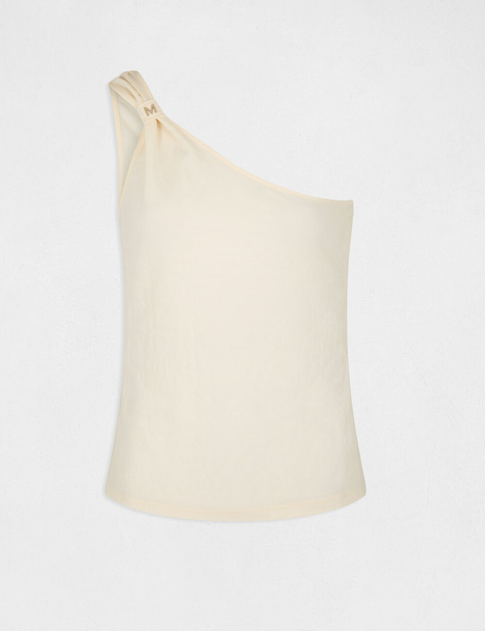 T-shirt à manches asymétriques ecru moyen femme