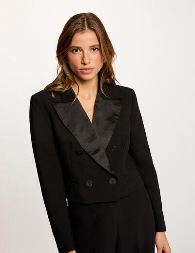 veste courte cache coeur noir femme Veste courte cache-coeur noir femme