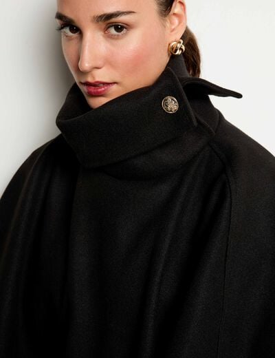 Poncho col montant noir femme