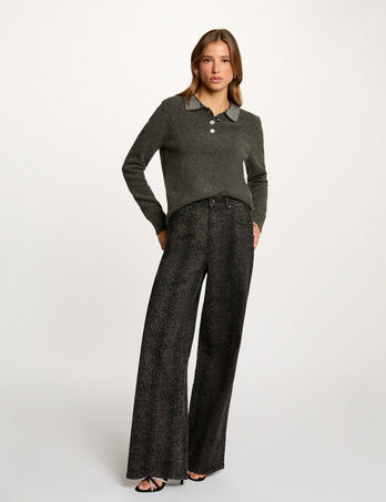jean large taille haute multicolore femme Jean large taille haute multicolore femme