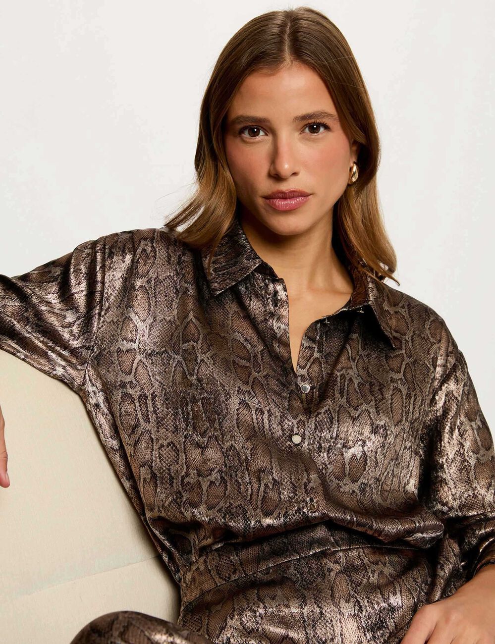 chemise satinee python multicolore femme Chemise satinée python multicolore femme