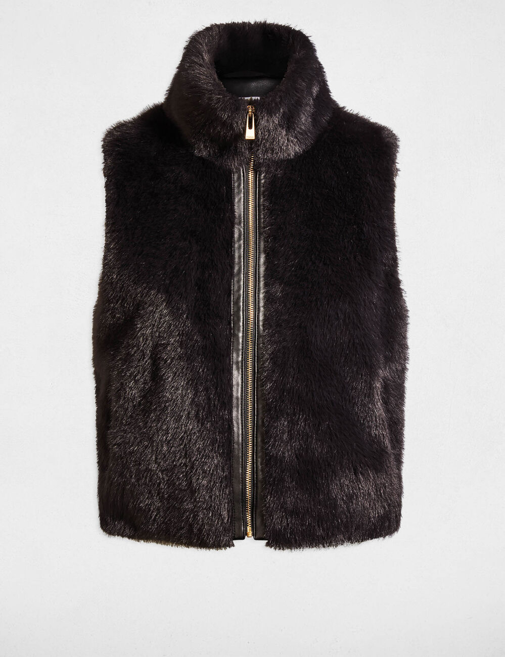 Mouwloze jas zwart vrouw