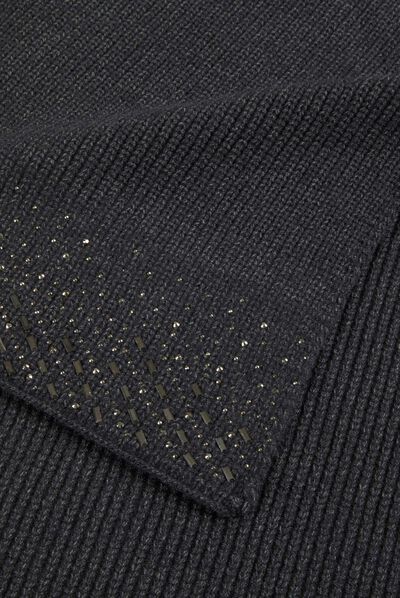 Écharpe tricotée avec strass gris moyen femme