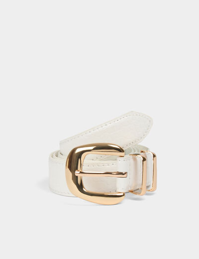 Ceinture croco blanc femme