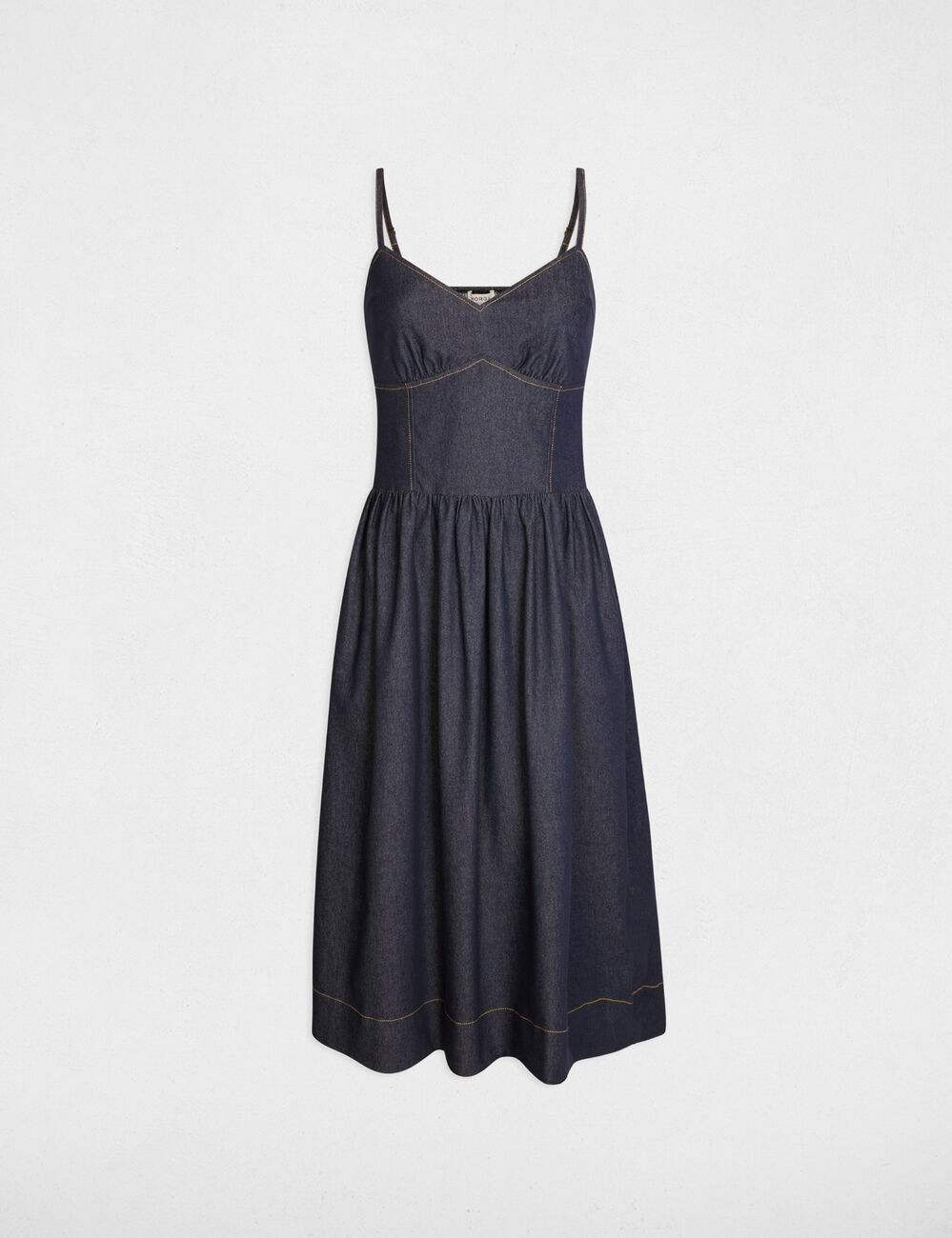 Robe ajust&eacute;e en jean denim brut femme