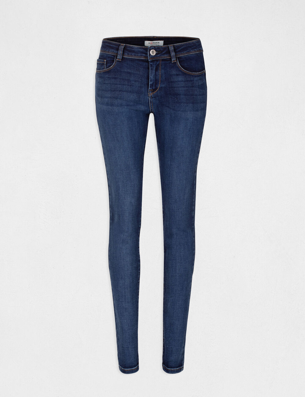 Jeans slim standaard-taille met zakken jean stone vrouw