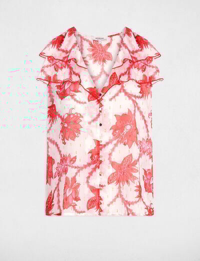 Chemise manches courtes multicolore femme
