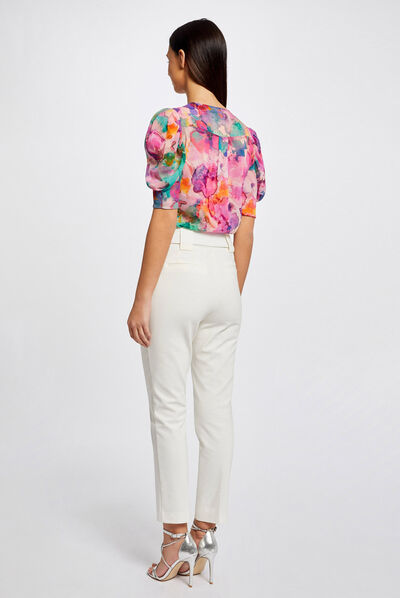 Chemise manches courtes imprimée multico femme