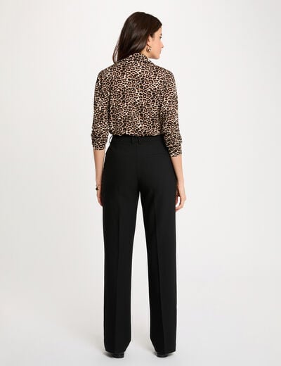 Rechte blouse met reverskraag meerkleurig vrouw