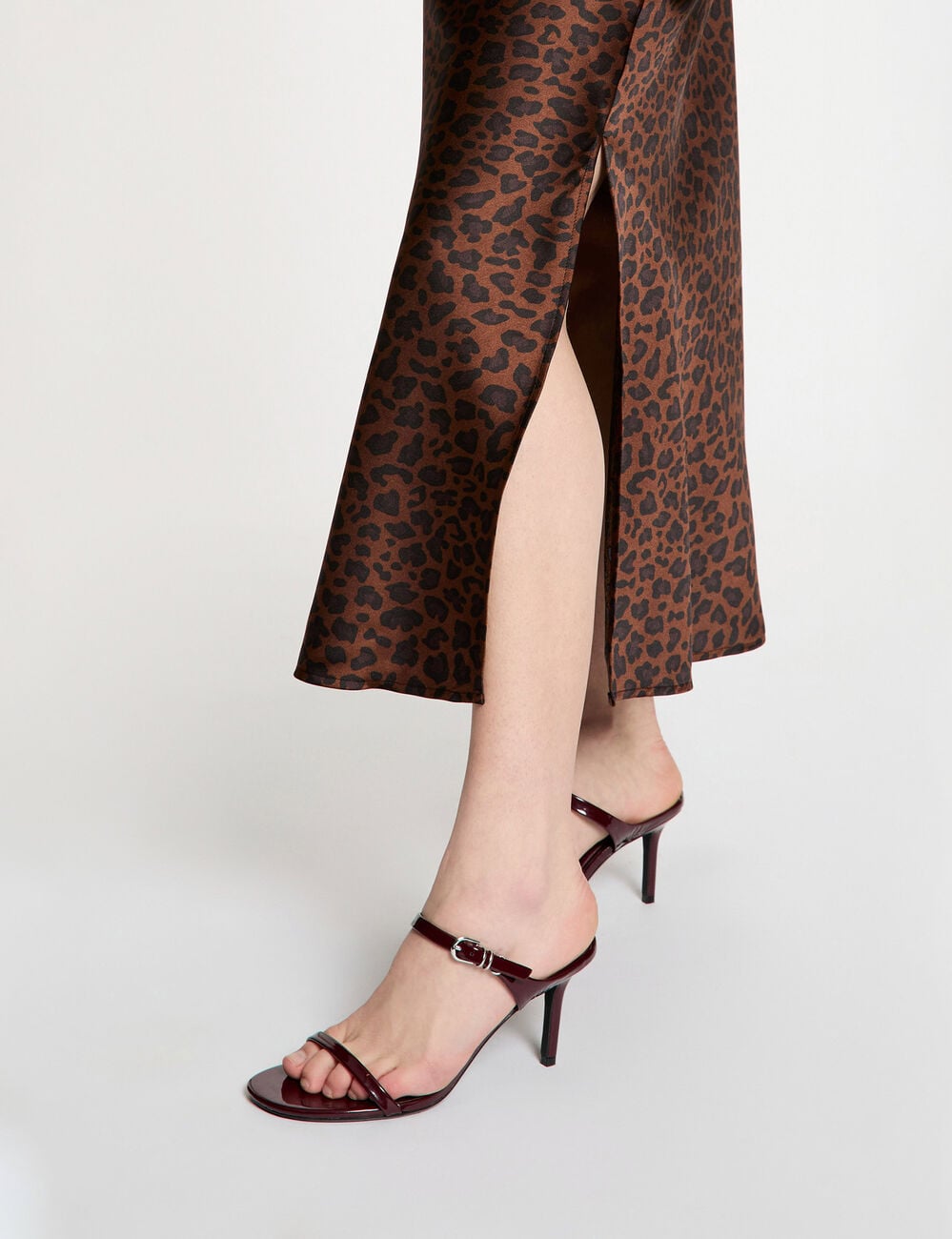 Jupe longue satin&eacute;e multicolore femme