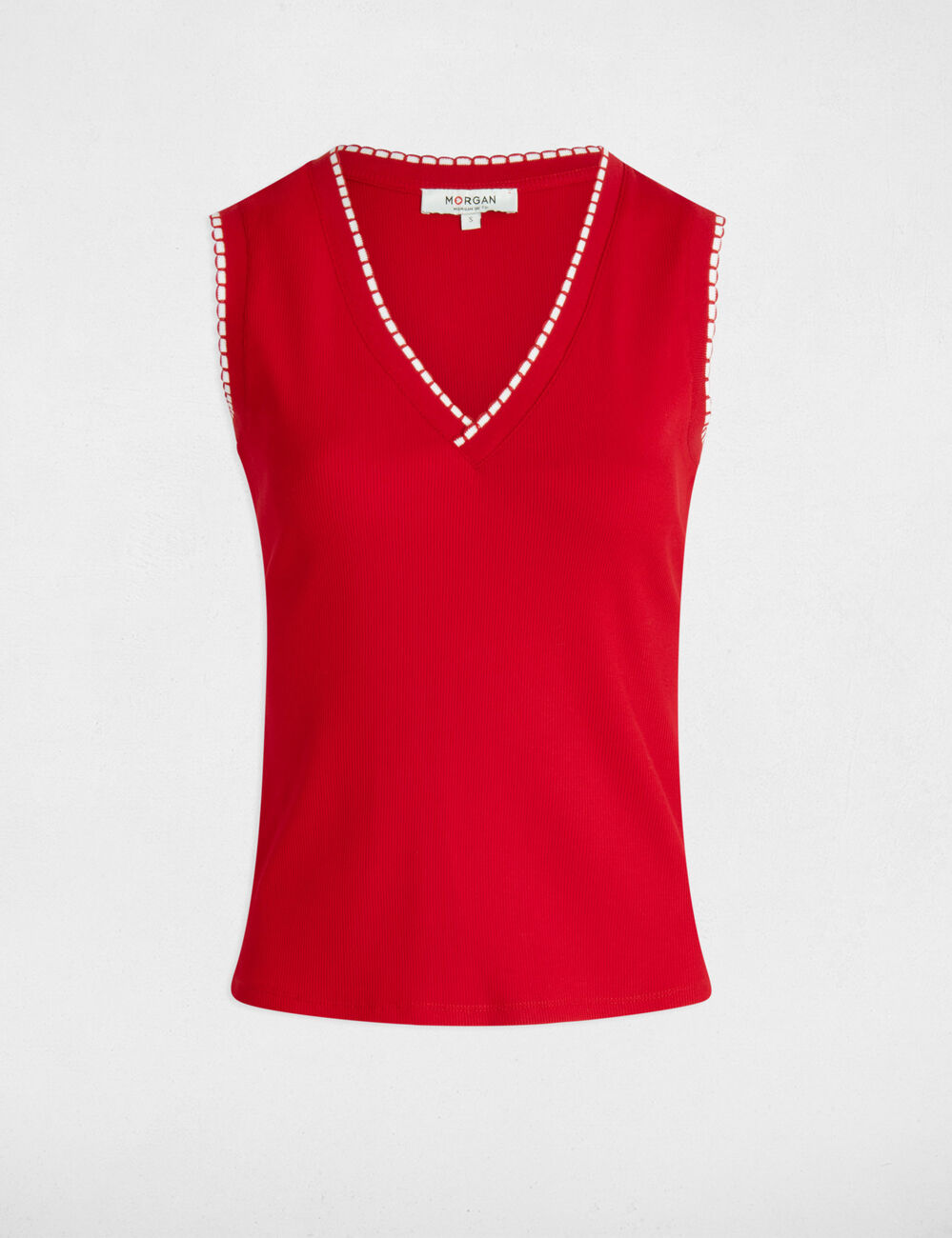 Débardeur sans manches rouge femme