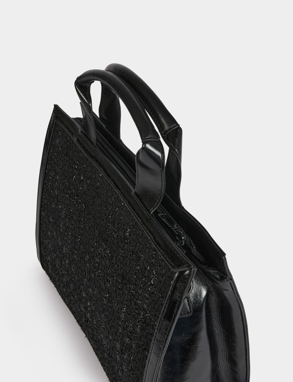 Tweed shopper zwart vrouw