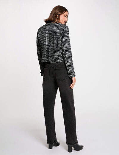 Veste tweed col rond multicolore femme