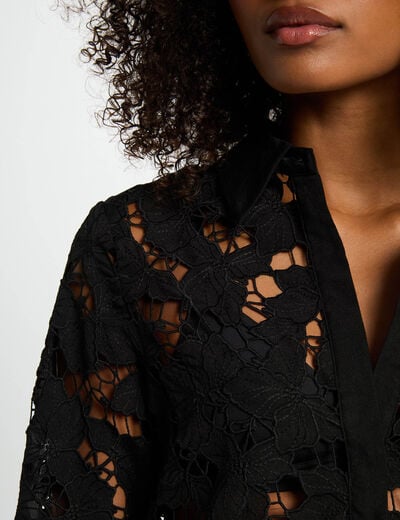 Shirt met lange mouwen zwart vrouw