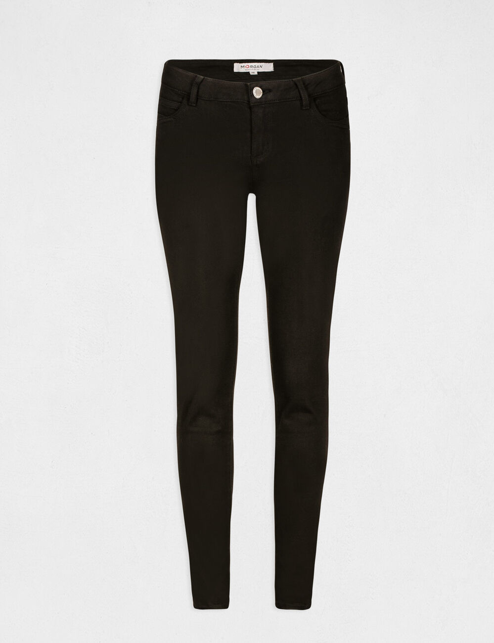 Skinny broek met lage taille zwart vrouw