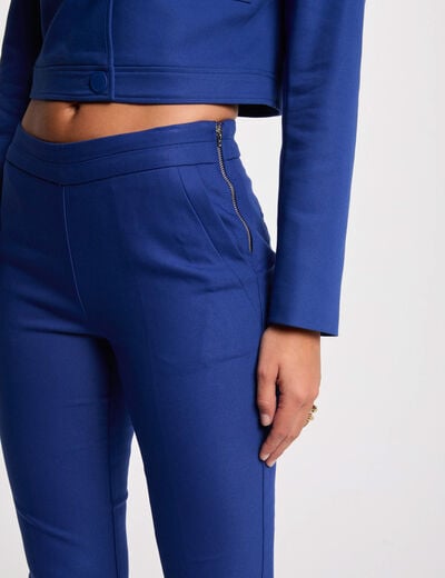 Pantalon cigarette 7/8ème bleu electrique femme