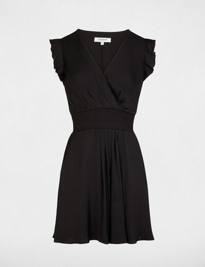 Robe courte fluide noir femme
