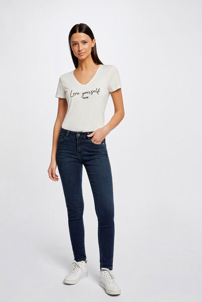 Slimfit jeans met lovertjes jean stone vrouw