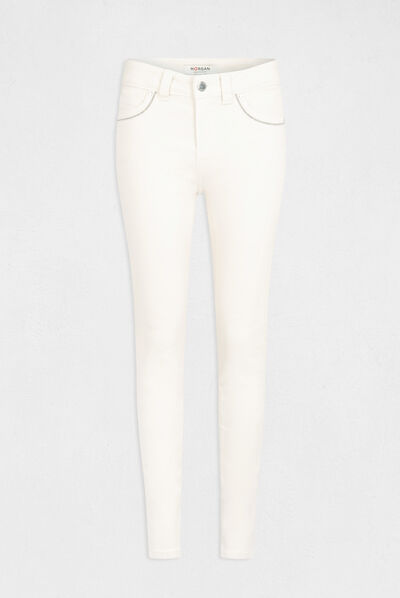 Slim jeans met stretcheffect beige vrouw