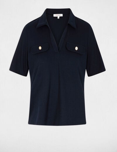 T-shirt manches courtes bleu marine femme