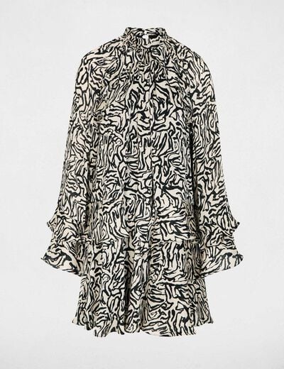 Robe courte plissée multicolore femme