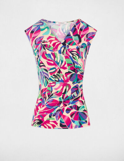 T-shirt met korte mouwen meerkleurig vrouw