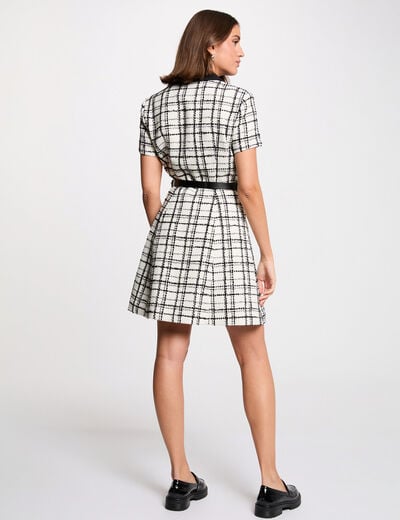 Robe courte évasée multicolore femme