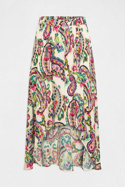 Asymmetrische uitlopende rok met print meerkleurig vrouw