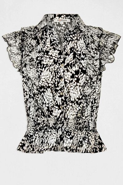 T-shirt manches courtes imprimé abstrait multico femme