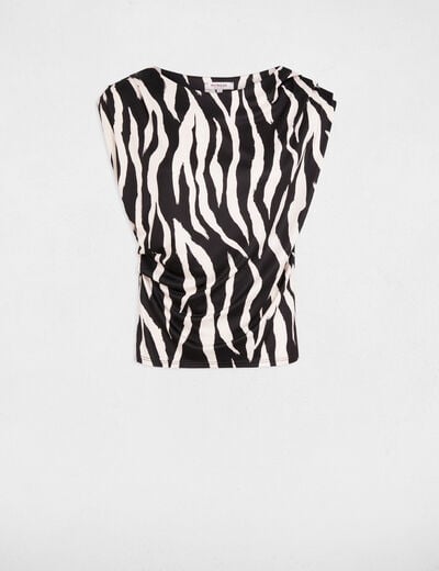 T-shirt ajust&eacute; sans manches multicolore femme